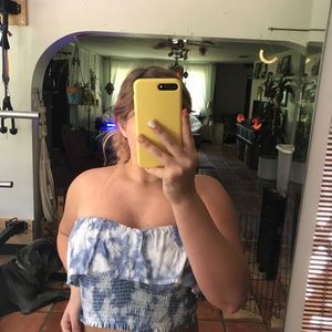 Blue hollister crop top